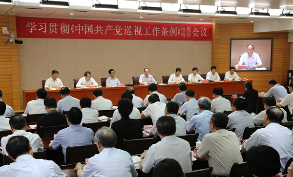 《中國(guó)共產(chǎn)黨巡視工作條例》電視電話(huà)會(huì)議并講話(huà)