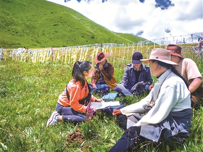 圖為4月19日，四川省甘孜州白玉縣紀檢監(jiān)察干部深入農(nóng)牧區(qū)，在田間地頭與群眾交談，了解惠民惠農(nóng)“一卡通”資金發(fā)放情況。呷絨志瑪 攝